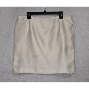 Isabella Women's Beige Suit Skirt Size 16 Classic Straight 100% Polyester Cream